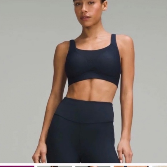 Brand New Black Lululemon Run Times Sports Bra 32DDD - Picture 1 of 11